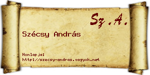 Szécsy András névjegykártya