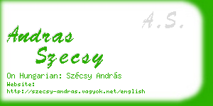 andras szecsy business card